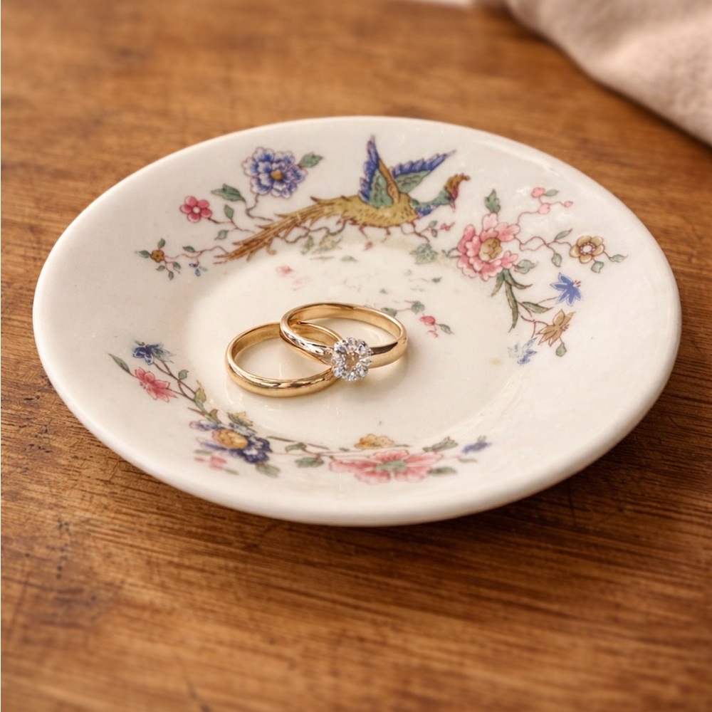 Small Floral Trinket Plate. Furness Bermuda Line. Ring Dish Vintage